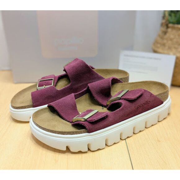 Birkenstock Arizona Papillio Berry Crush Suede Chunky Platform Sandals EU 39 NIB - Picture 4 of 13